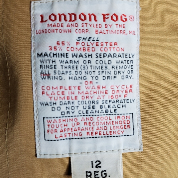 London Fog Vintage Maincoats Long Women's Jacket Size 12M - Picture 7 of 16